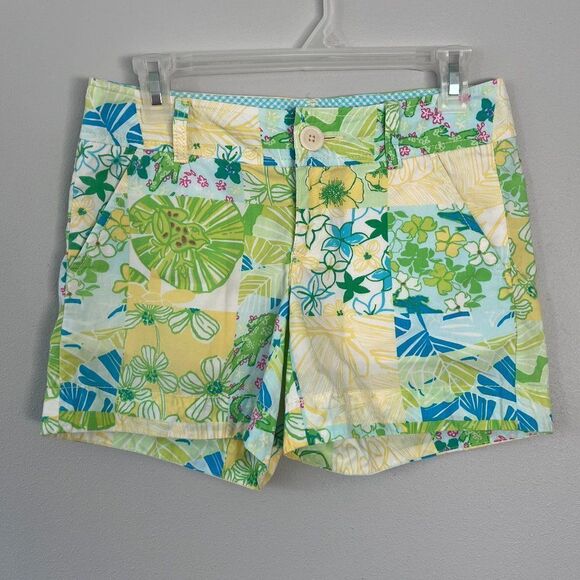 Lilly Pulitzer Callahan Frog Alligator Shorts Size 0 - Picture 1 of 3